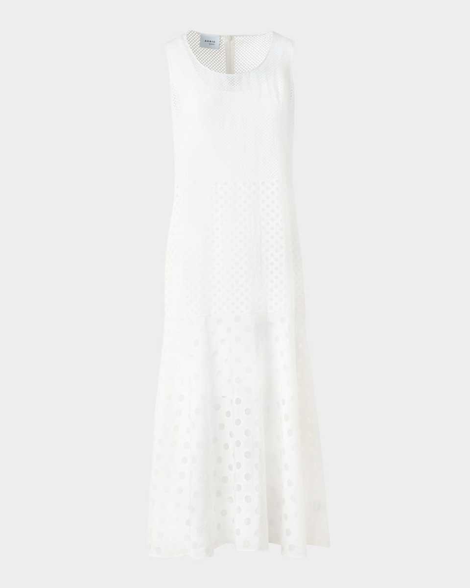 Polka Dot Organzino Sleeveless Midi Dress